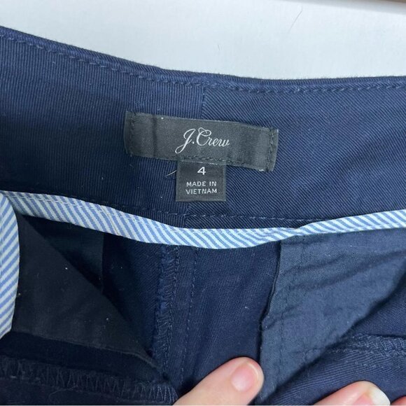 J Crew Womens Size 4 Stretch Chino Short Navy Blue FLAW Preppy Coastal Nautical - Picture 11 of 12